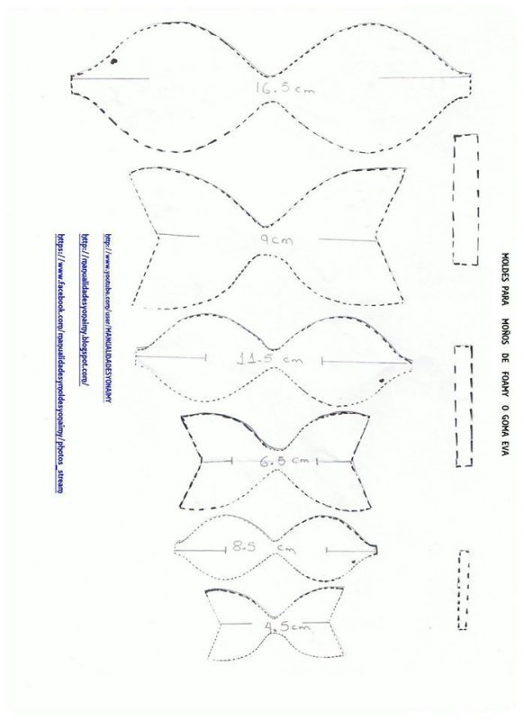 Выкройка бантика из фоамирана