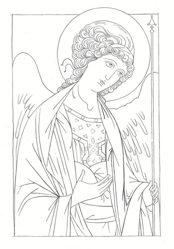 Ангел хранитель прорись икона