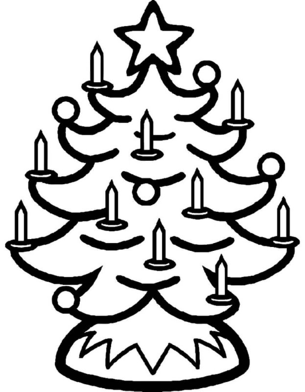 Елка раскраска