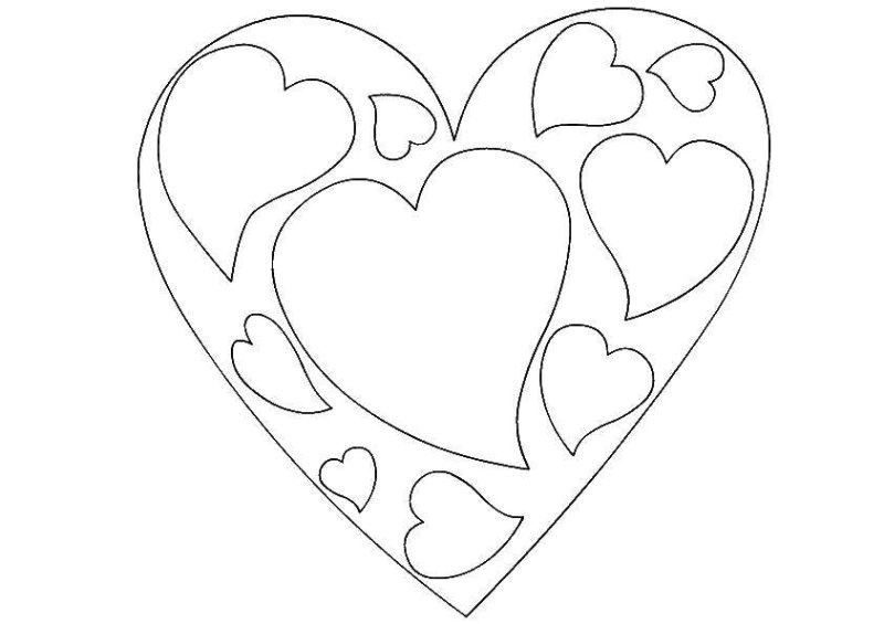 Сердечки для раскрашивания