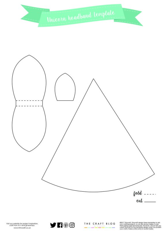 Уши единорога шаблон