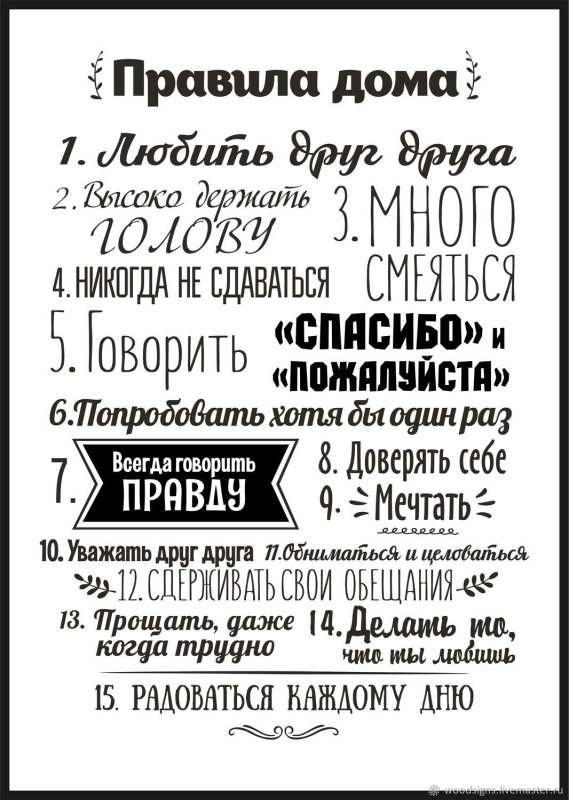 Правила дома Постер для печати
