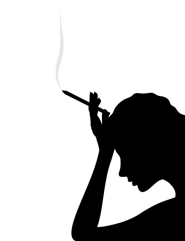 Силуэты людей курящих