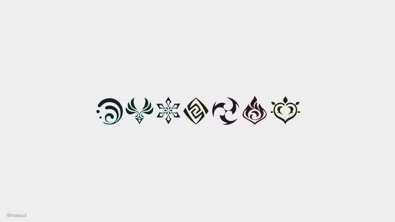 Логотип элементов Геншин