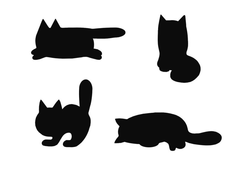 Трафарет котика для вырезания
