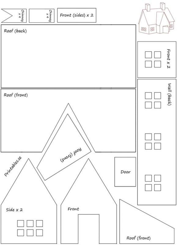 Пряничный домик выкройка