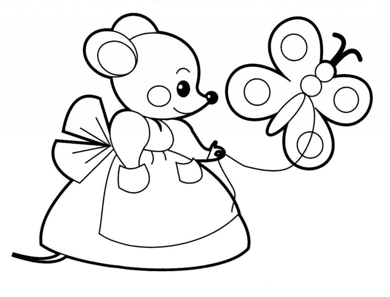 Раскраска мышонок