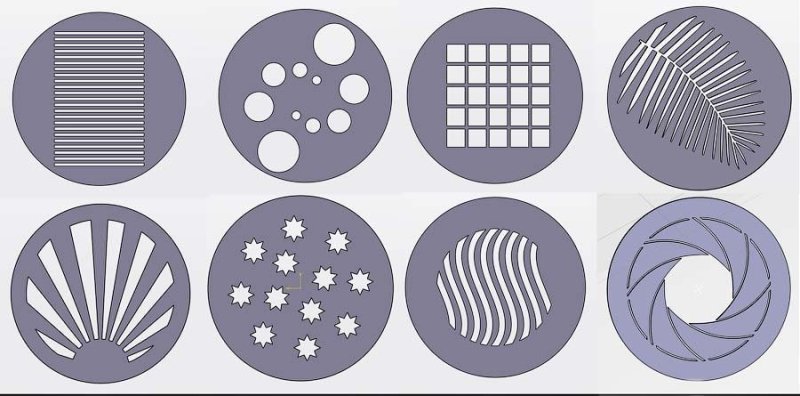 Маски гобо (3 шт) + диафрагма