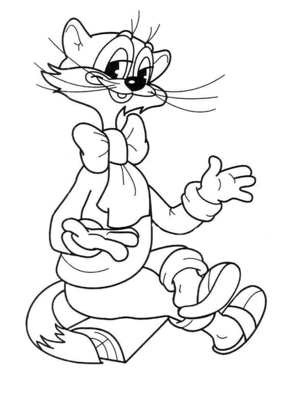 Кот Леопольд разукрашка