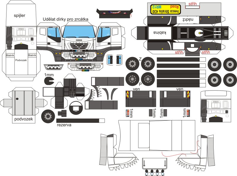 КАМАЗ 5511 из бумаги развертки