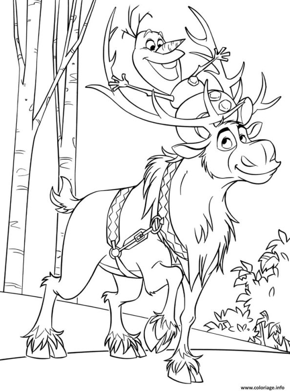 Свен Холодное сердце раскраска