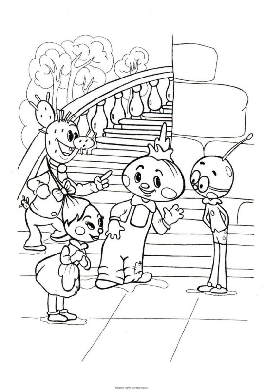 Чиполлино раскраска Граф Вишенка