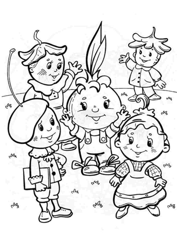 Чиполлино раскраска для детей