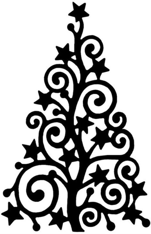 Елочка трафарет для вырезания
