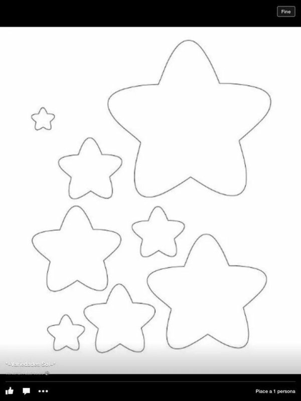 Трафарет звезды для фетра