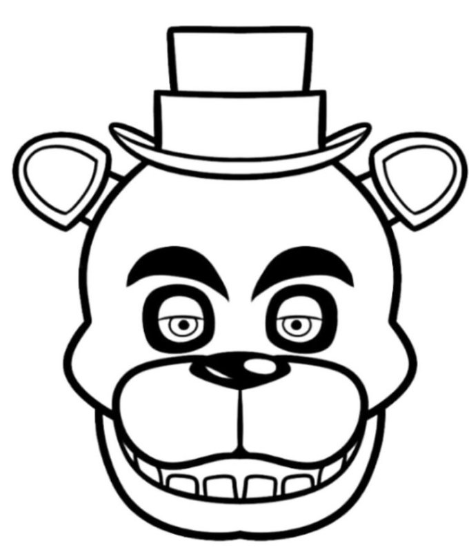 Раскраска ФНАФ 9 Фредди