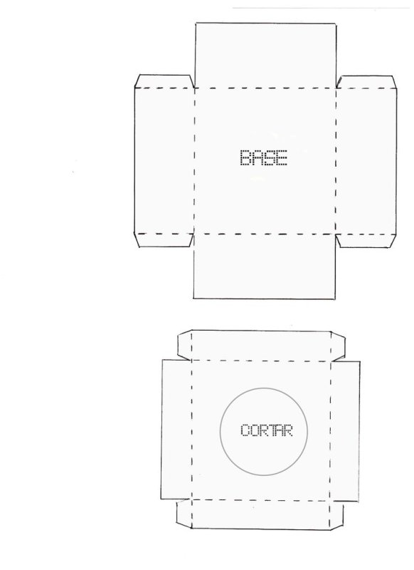 Чертёж развёртки коробочки