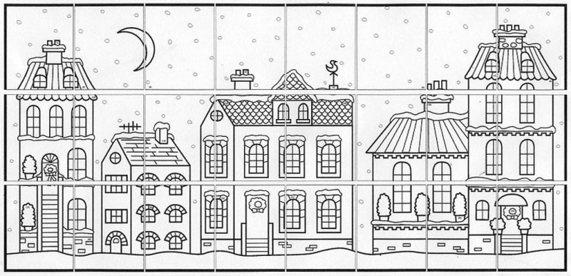 Витраж домики