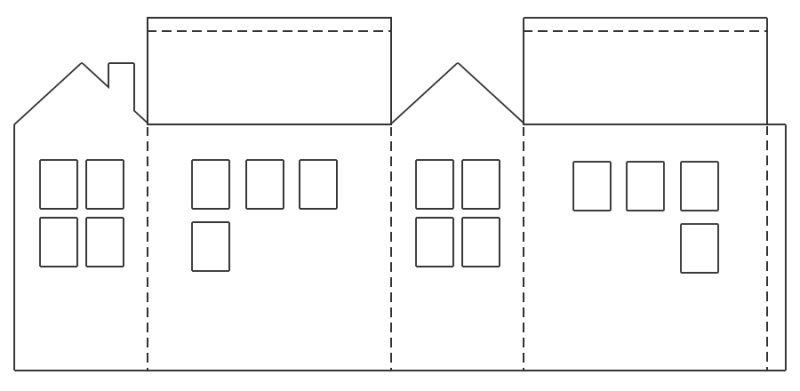 Развертка бумажного домика