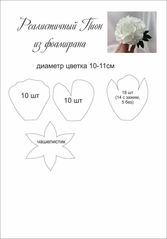 Цветы из фоамирана выкройки