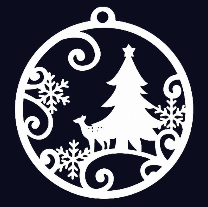 Новогодние трафареты на окна круглые