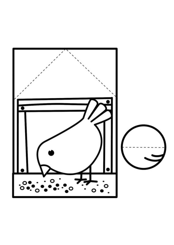 Шаблон кормушки для птиц для аппликации