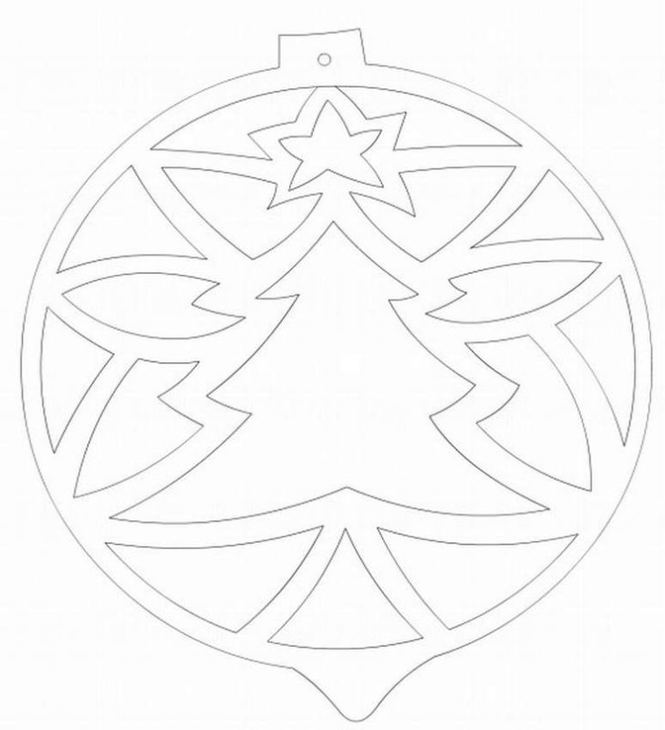 Новогодний шар трафарет для вырезания