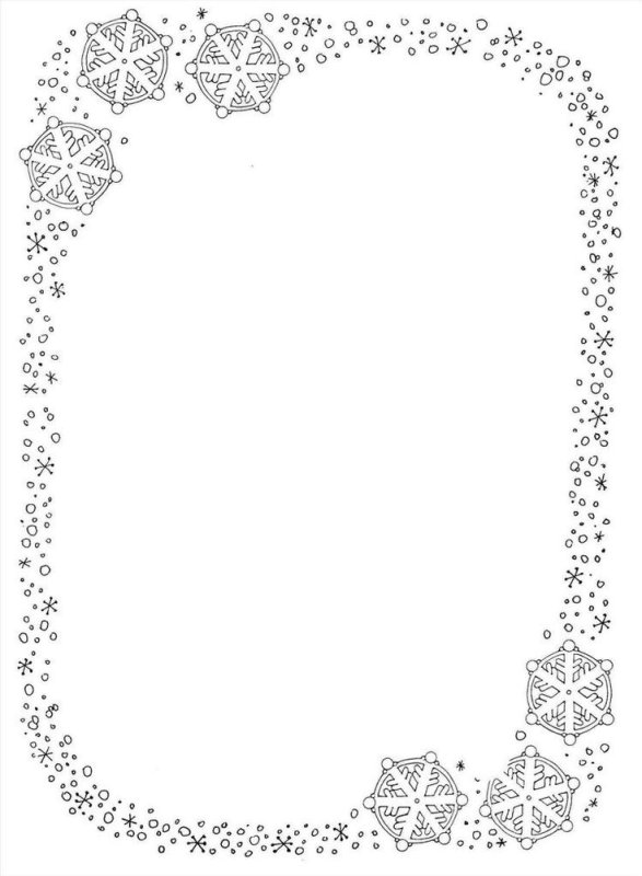 Новогодние рамки для текста черно-белые