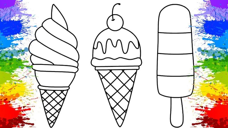 Рисунок мороженка для срисовки