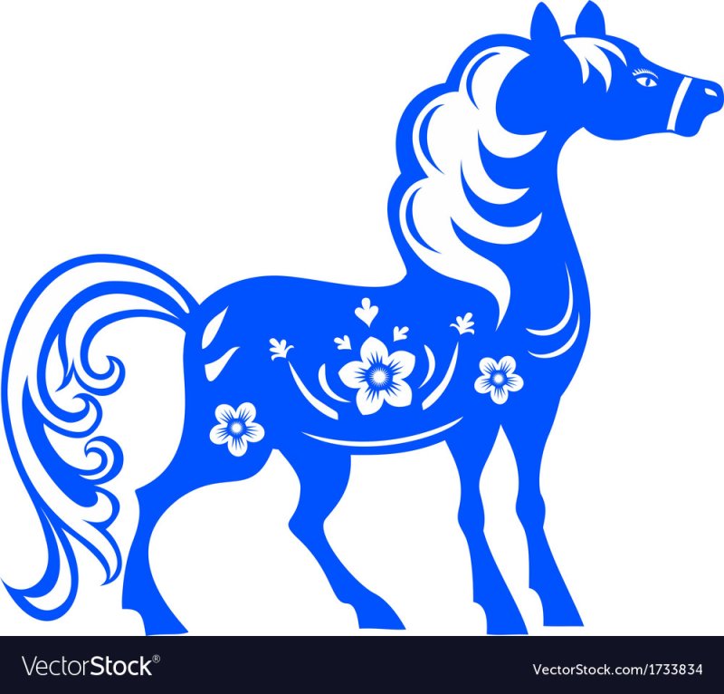 Конь новогодний трафарет