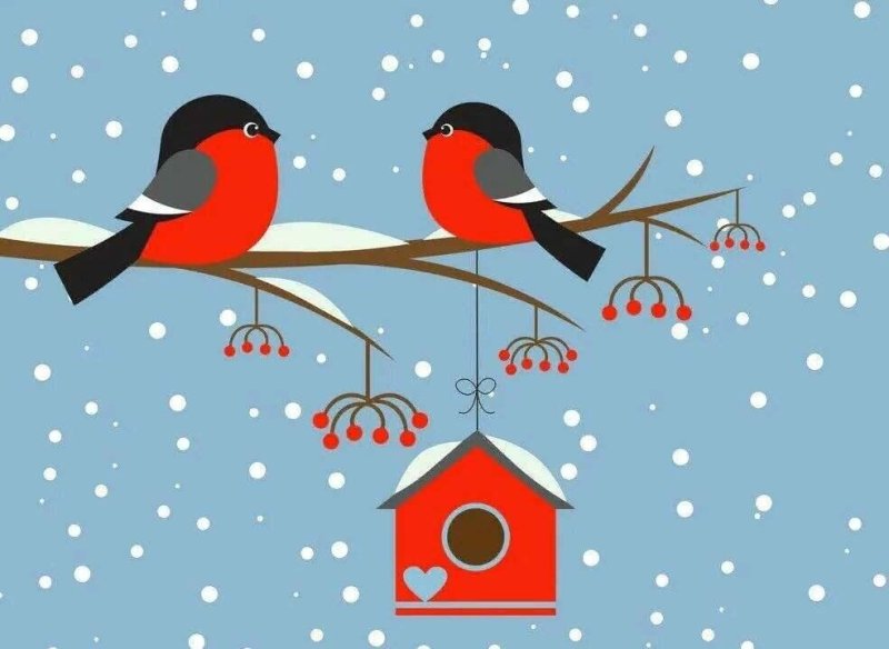 Снегири на ветке