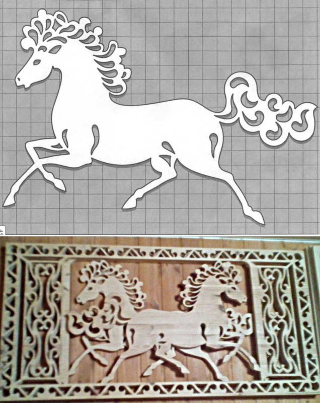 Лошадь трафарет для вырезания