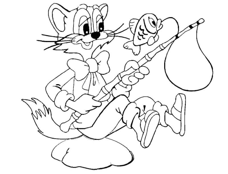 Кот Леопольд мультфильм раскраска