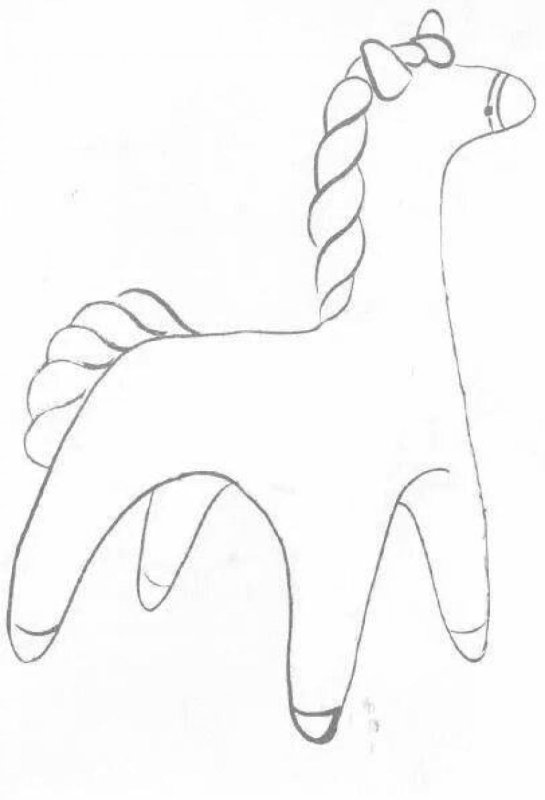 Олешек Дымковская игрушка раскраска