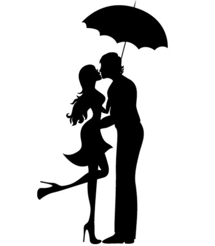 Силуэт пары влюбленных