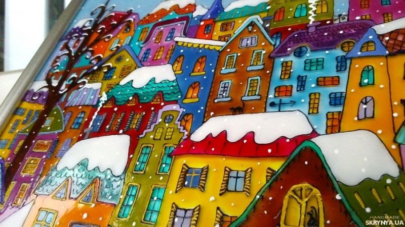 Екатерина Голанд витраж домики
