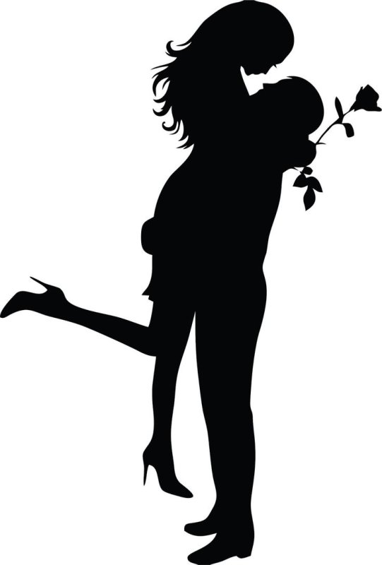 Влюбленные силуэт