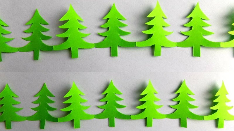 Гирлянда из бумажных елочек