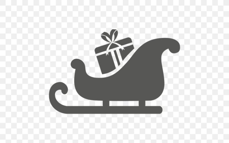 Сани трафарет новогодний