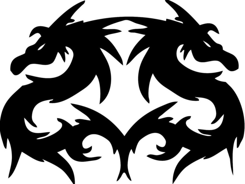 Трафарет дракона для вырезания