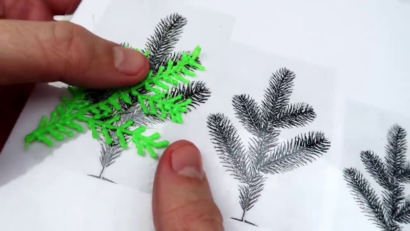Трафарет елки для 3д ручки