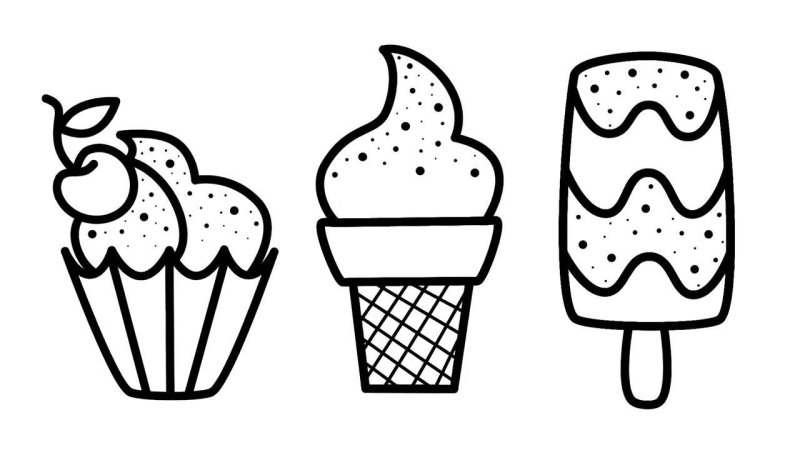 Разукрашки мороженое