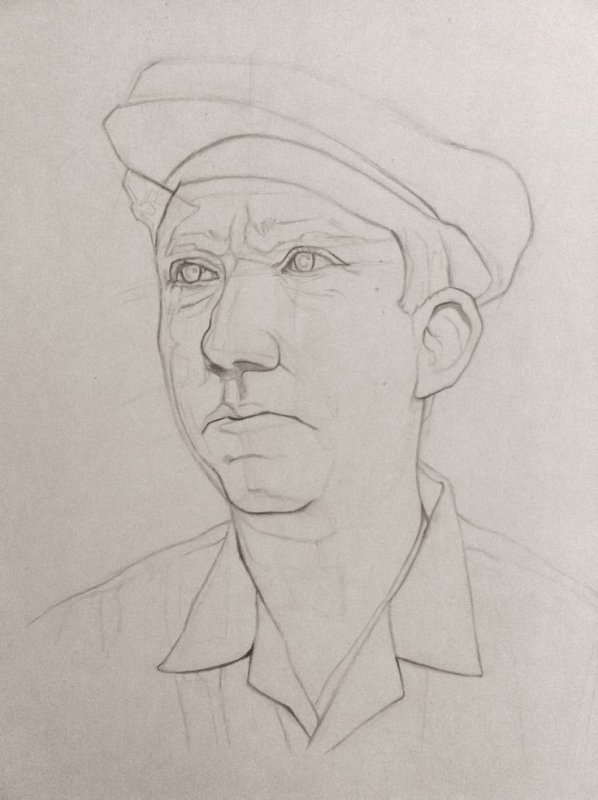 Юрий Никулин портрет карандашом
