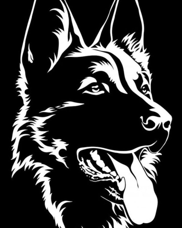 Гравировка немецкая овчарка
