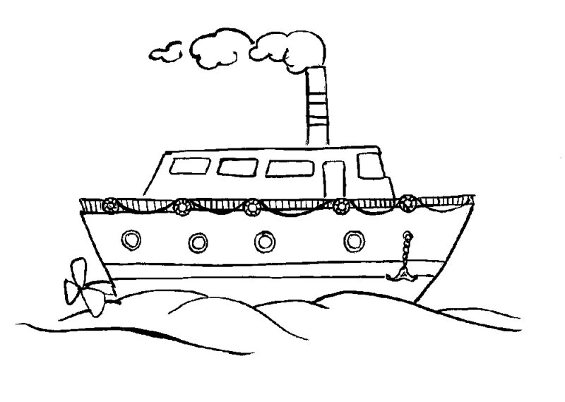 Пароход раскраска для детей