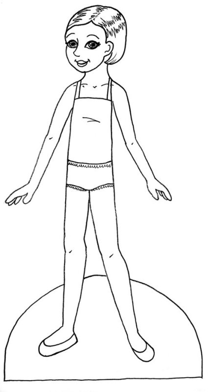 Кукла для одевания бумажная