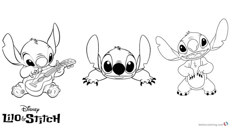 Стич картинки раскраски