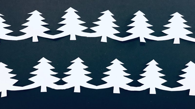 Гирлянда елка из бумаги