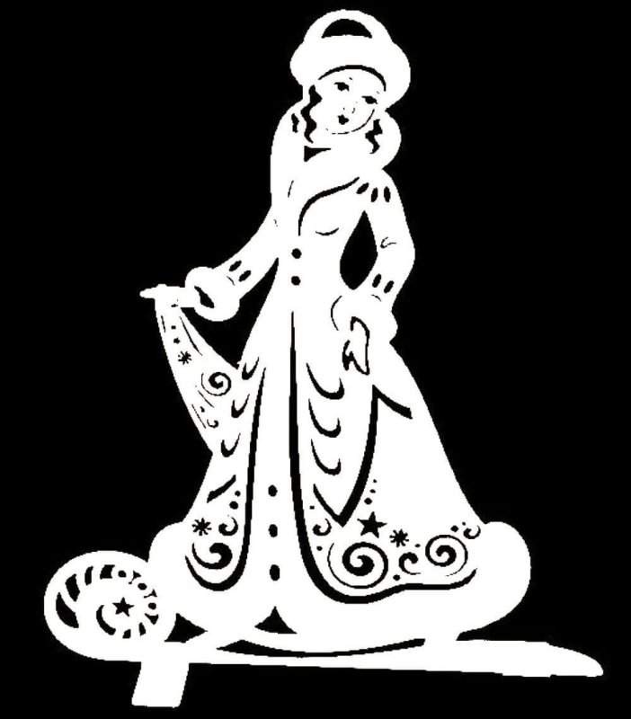 Новогодние вытынанки дед Мороз и Снегурочка