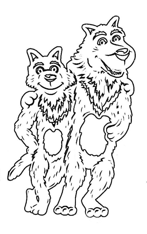 Вытынанка Маша и медведь новогодние